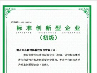 全縣首家！遂昌一企業(yè)通過國家級標(biāo)準(zhǔn)創(chuàng)新型企業(yè)認(rèn)定
